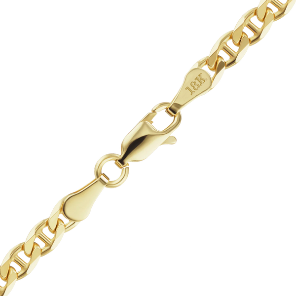 Finished Mariner Curb Bracelet in 18K Yellow Gold (2.60 mm - 3.70 mm)