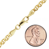 Finished Mariner Curb Anklet in 14K Yellow Gold (1.80 mm - 4.50 mm)