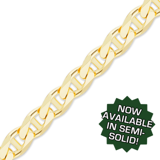 Bulk / Spooled Semi-Solid Mariner Chain in 14K Yellow Gold (3.00 mm)