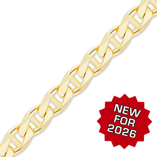 Bulk / Spooled Semi-Solid Mariner Chain in 14K Yellow Gold (3.00 mm)