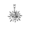 Sun with Face Charm in Sterling Silver (30 x 24mm)