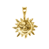 Sun with Face Charm in Sterling Silver (30 x 24mm)