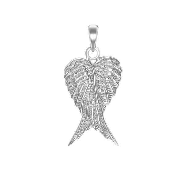 Angel Wings Charm in Sterling Silver (37 x 17mm)