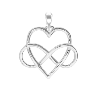 Infinity with Heart Charm in Sterling Silver (32 x 29mm)