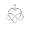 Infinity with Heart Charm in Sterling Silver (32 x 29mm)