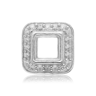 Square Halo Slide Pendant in Sterling Silver (4.00 mm - 10.00 mm)