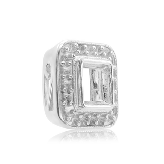 Square Halo Slide Pendant in Sterling Silver (4.00 mm - 10.00 mm)