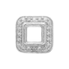 Square Halo Slide Pendant in Sterling Silver (4.00 mm - 10.00 mm)