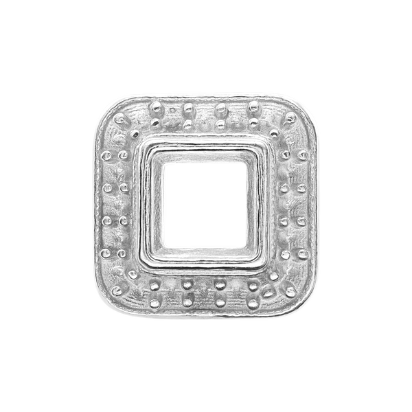 Square Halo Slide Pendant in Sterling Silver (4.00 mm - 10.00 mm)