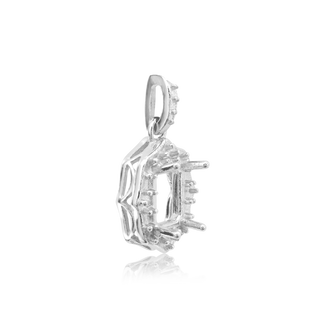 Emerald Cluster Pendant in Sterling Silver (6.00 x 4.00 mm - 12.00 x 10.00 mm)