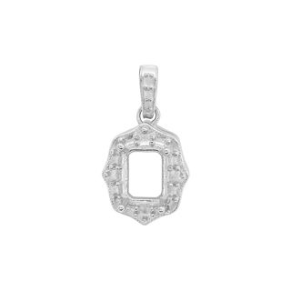 Emerald Cluster Pendant in Sterling Silver (6.00 x 4.00 mm - 12.00 x 10.00 mm)