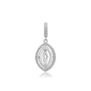 Marquise Cluster Pendant in Sterling Silver (6.00 x 3.00 mm - 12.00 x 6.00 mm)