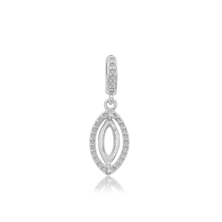 Marquise Cluster Pendant in Sterling Silver (6.00 x 3.50 mm - 12.00 x 6.00 mm)
