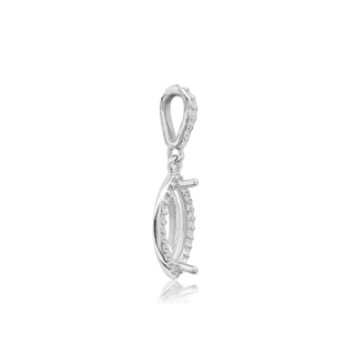 Marquise Cluster Pendant in Sterling Silver (6.00 x 3.50 mm - 12.00 x 6.00 mm)
