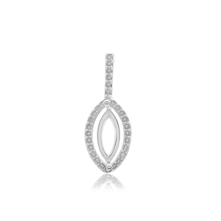 Marquise Cluster Pendant in Sterling Silver (8.00 x 4.00 mm - 12.00 x 6.00 mm)