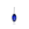 Marquise Cluster Pendant in Sterling Silver (8.00 x 4.00 mm - 12.00 x 6.00 mm)