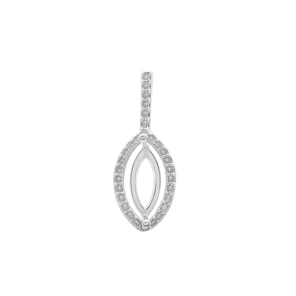 Marquise Cluster Pendant in Sterling Silver (8.00 x 4.00 mm - 12.00 x 6.00 mm)