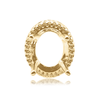 Oval Four Prong Double Halo Pendant in 14K Gold (7.00 x 5.00 mm - 12.00 x 10.00 mm)