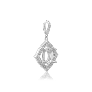 Oval Cluster Pendant in Sterling Silver (6.00 x 4.00 mm - 11.00 x 9.00 mm)