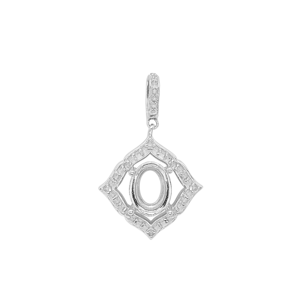 Oval Cluster Pendant in Sterling Silver (6.00 x 4.00 mm - 11.00 x 9.00 mm)