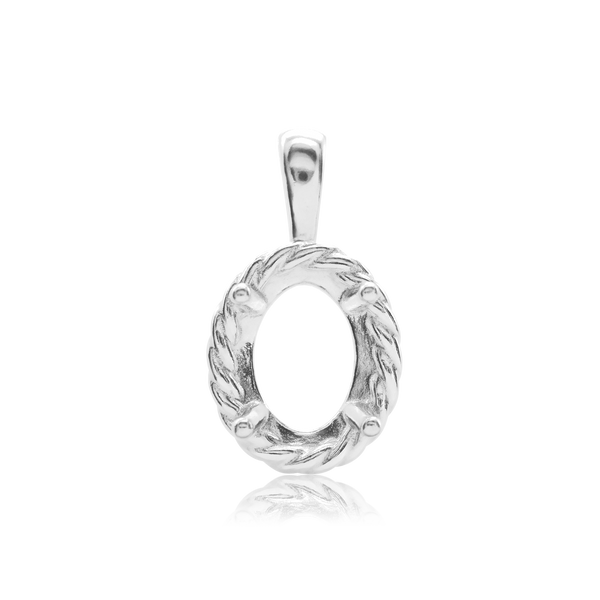 Oval Fancy Pendant in Sterling Silver (6.00 x 4.00 mm - 12.00 x 10.00 mm)