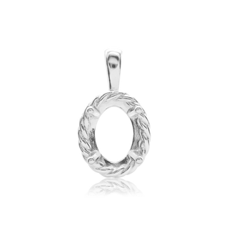 Oval Fancy Pendant in Sterling Silver (6.00 x 4.00 mm - 12.00 x 10.00 mm)