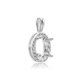 Oval Fancy Pendant in Sterling Silver (6.00 x 4.00 mm - 12.00 x 10.00 mm)