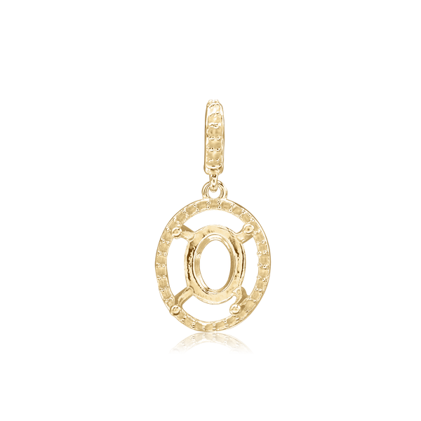 Oval Four Prong Halo Pendant in 14K Gold (6.00 x 4.00 mm - 12.00 x 10.00 mm)