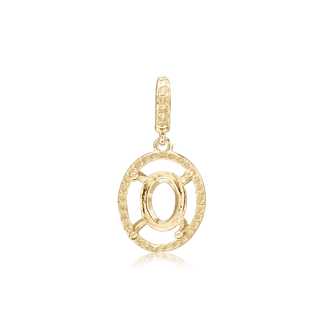 Oval Four Prong Halo Pendant in 14K Gold (6.00 x 4.00 mm - 12.00 x 10.00 mm)