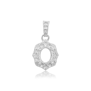 Oval Cluster Pendant in Sterling Silver (6.00 x 4.00 mm - 11.00 x 9.00 mm)