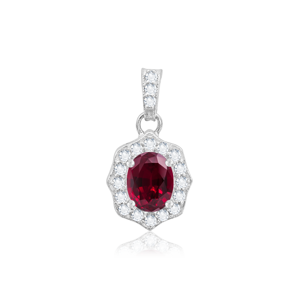 Oval Cluster Pendant in Sterling Silver (6.00 x 4.00 mm - 11.00 x 9.00 mm)