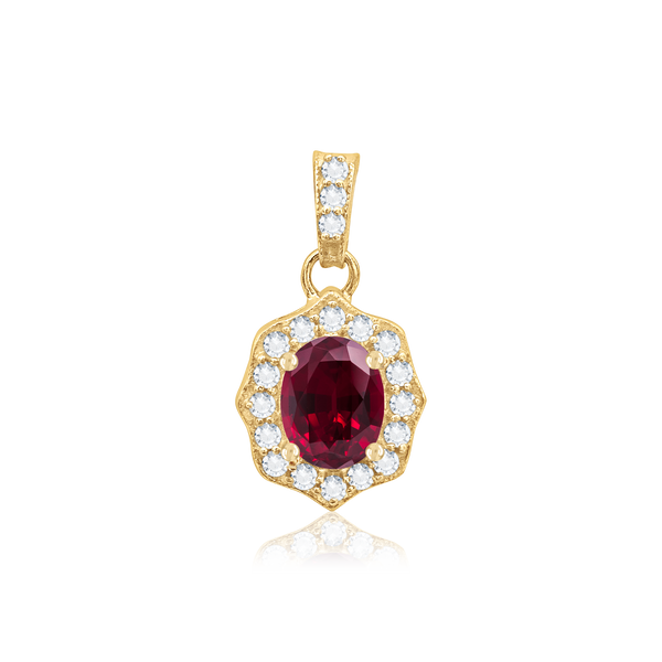 Oval Cluster Pendant in 14K Gold (6.00 x 4.00 mm - 11.00 x 9.00 mm)