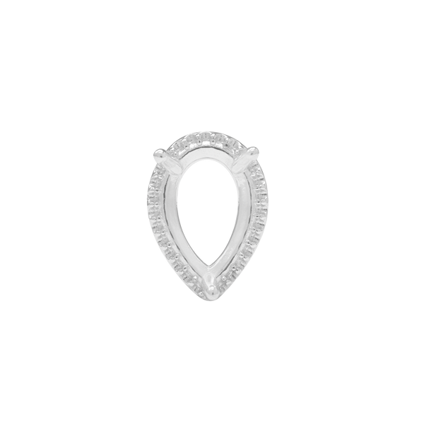 Pear Shape Three Prong Double Halo Pendant in Sterling Silver (6.00 x 4.00 mm - 12.00 x 8.00 mm)