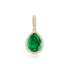 Pear Shape Three Prong Halo Pendant in 14K Gold (6.00 x 4.00 mm - 12.00 x  8.00 mm)