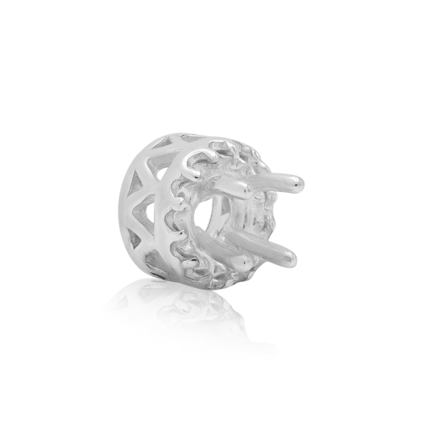 Round Four Prong Double Halo Pendant in Sterling Silver (3.00 mm - 12.20 mm)