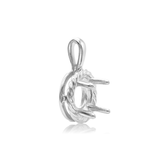 Round Rope Pendant in Sterling Silver (4.00 mm - 12.00 mm)