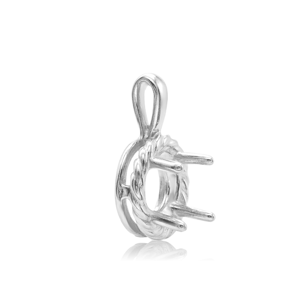Round Rope Pendant in Sterling Silver (4.00 mm - 12.00 mm)