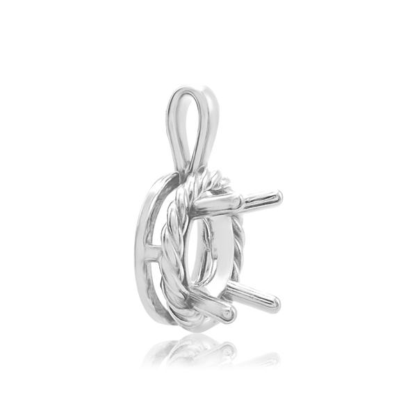 Round Rope Pendant in Sterling Silver (4.00 mm - 12.00 mm)