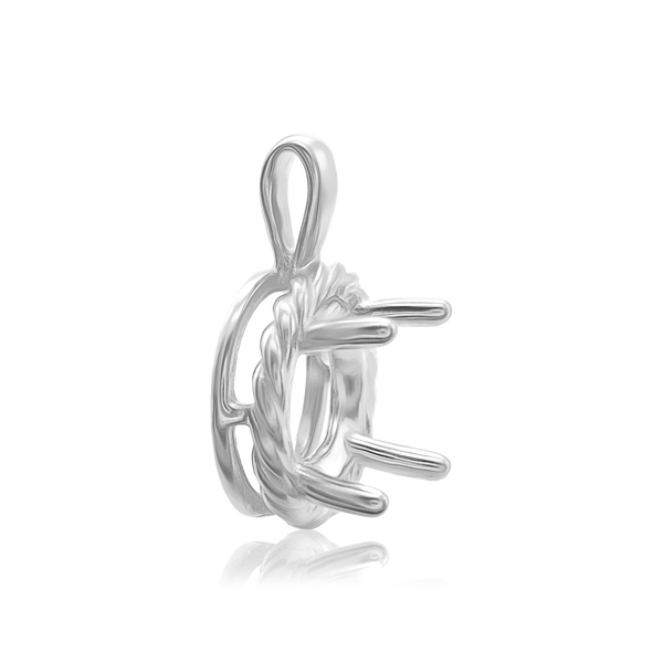 Round Rope Pendant in Sterling Silver (4.00 mm - 12.00 mm)