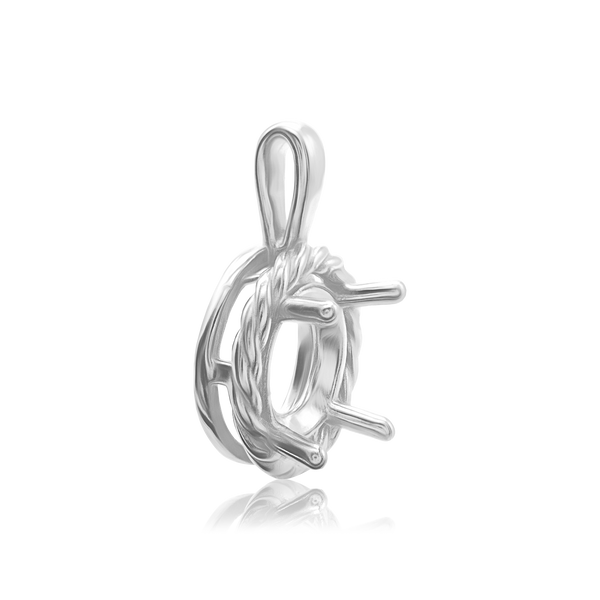 Round Rope Pendant in Sterling Silver (4.00 mm - 12.00 mm)