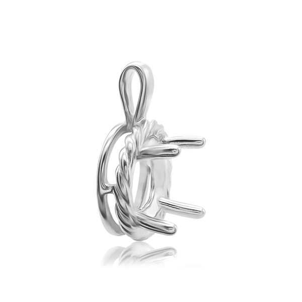 Round Rope Pendant in Sterling Silver (4.00 mm - 12.00 mm)