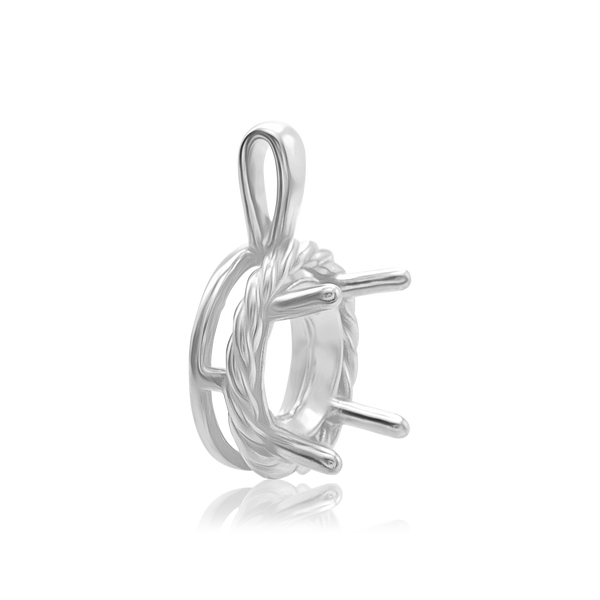 Round Rope Pendant in Sterling Silver (4.00 mm - 12.00 mm)