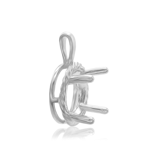 Round Rope Pendant in Sterling Silver (4.00 mm - 12.00 mm)