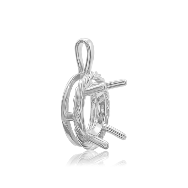 Round Rope Pendant in Sterling Silver (4.00 mm - 12.00 mm)