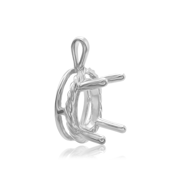 Round Rope Pendant in Sterling Silver (4.00 mm - 12.00 mm)