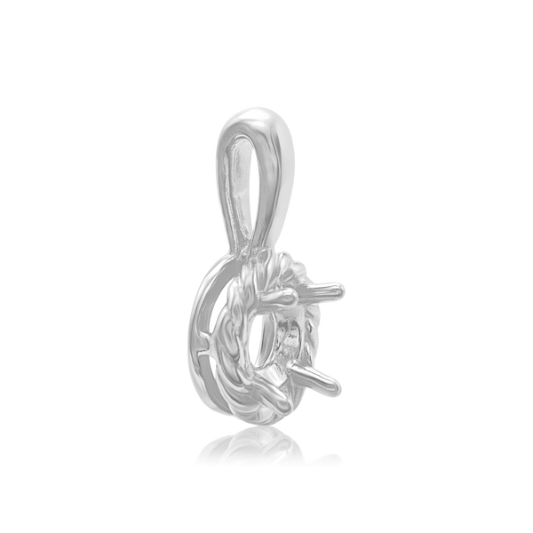 Round Rope Pendant in Sterling Silver (4.00 mm - 12.00 mm)