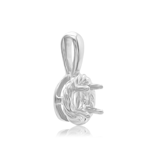 Round Rope Pendant in Sterling Silver (4.00 mm - 12.00 mm)