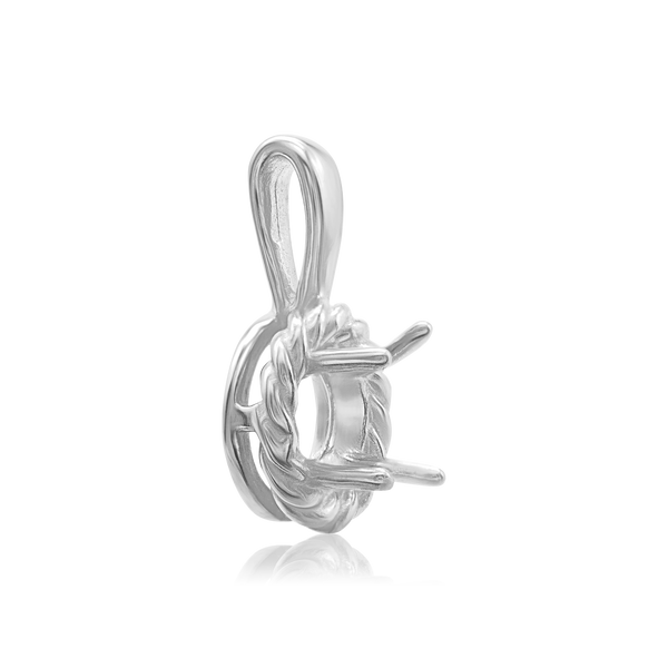 Round Rope Pendant in Sterling Silver (4.00 mm - 12.00 mm)