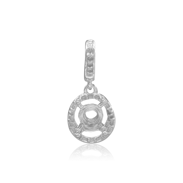 Round Four Prong Halo Pendant in Sterling Silver (4.00 mm - 12.00 mm)