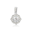 Round Decorative Four Prong Pendant in Sterling Silver (5.20 mm - 12.00 mm)